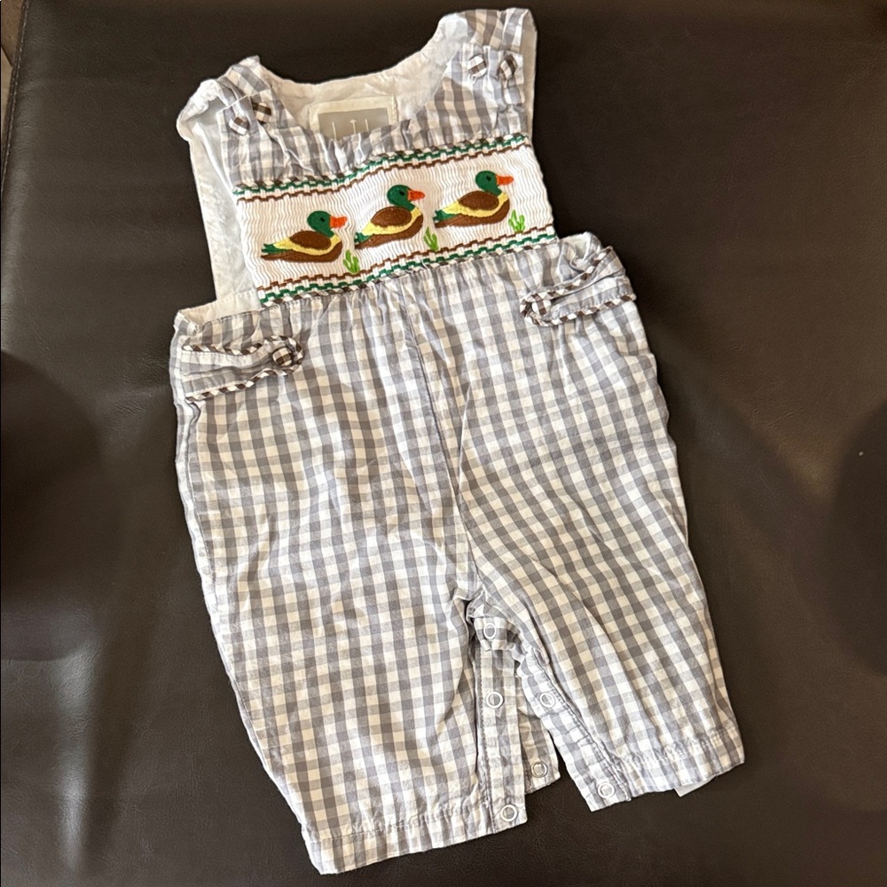 Kids Romper with Duck Smock - 3/6M